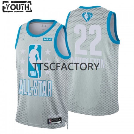 NBA Børn Trøje Milwaukee Bucks Khris Middleton 22 2022 All-Star Jordan Brand Gray Swingman NBA Børn Trøje Milwaukee Bucks Khris Middleton 22 2022 All-Star Jordan Brand Gray Swingman
